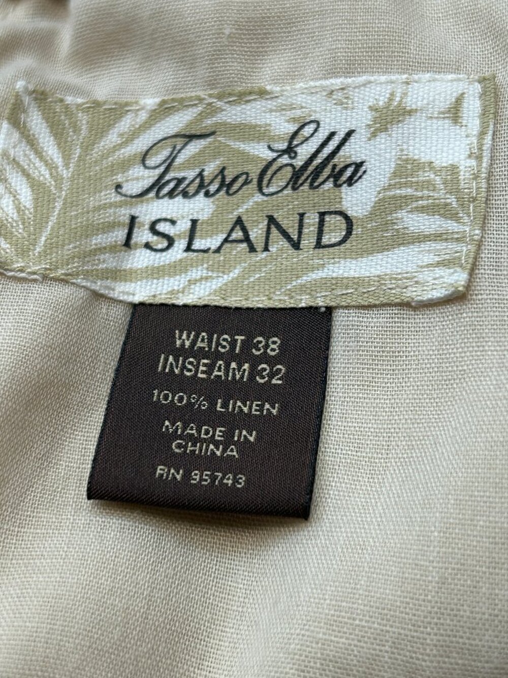 100% Linen Pants Men 38x32 Natural Oatmeal Beige WideLeg Relaxed Coastal Grandpa - Picture 6 of 10